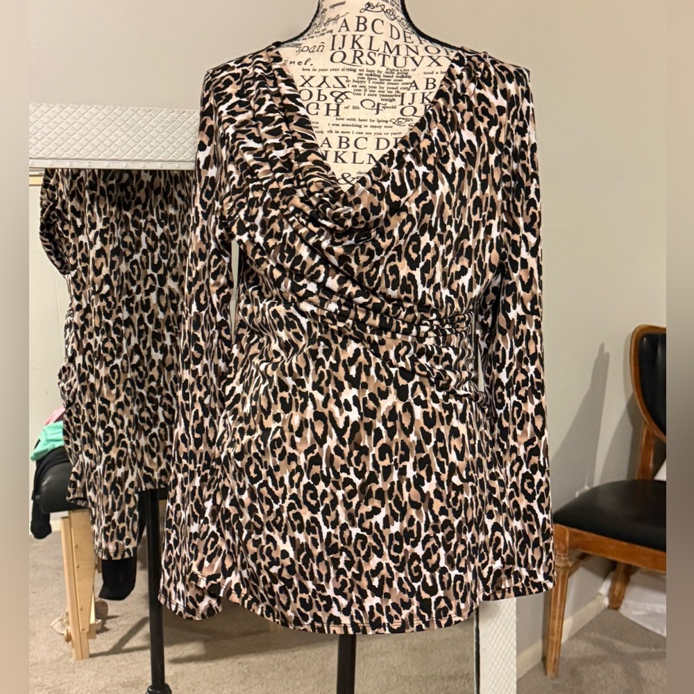 Jason Maxwell Leopard Print Blouse